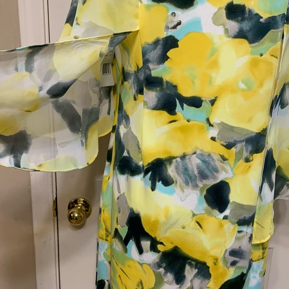 Donna RICCO 🌹women’s floral ruffle cape sleeve - Picture 2 of 9